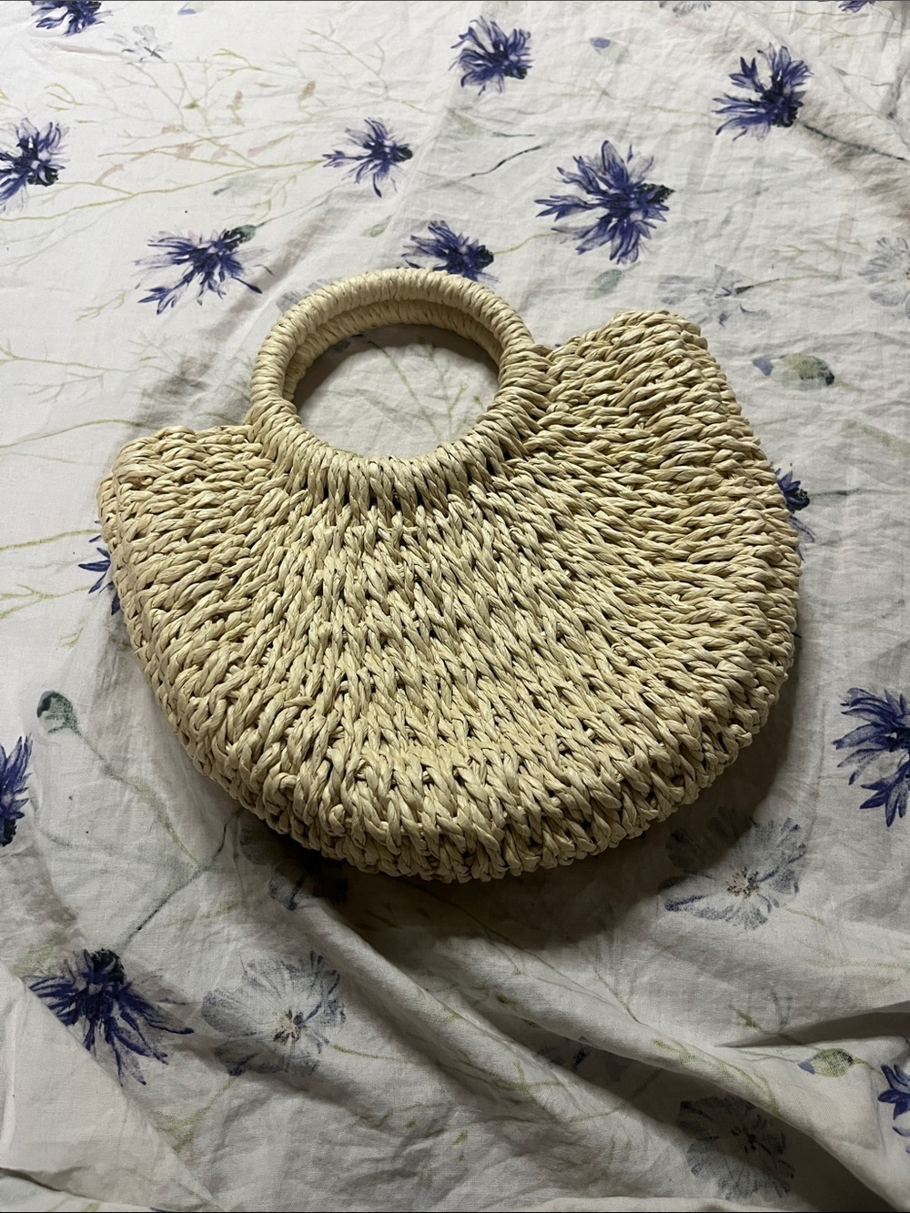 Natural Straw Woven Handbag – Round Handle Summer mini Tote 🌿👜